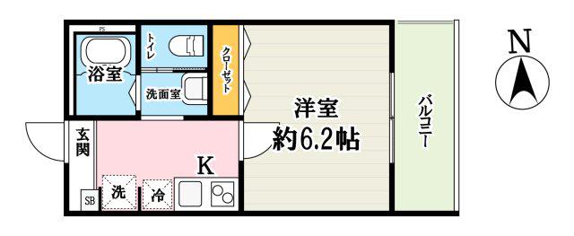 キャメル日進町(1K/1階)の間取り写真