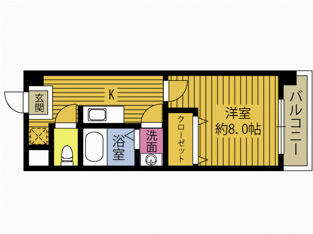 アムール鶴川(1K/3階)の間取り写真