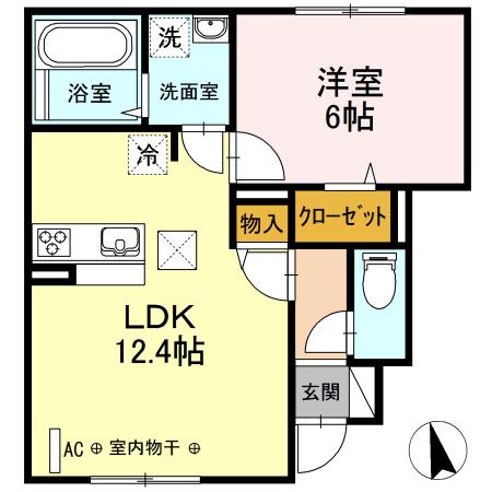 メゾン花見山 II(1LDK/1階)の間取り写真