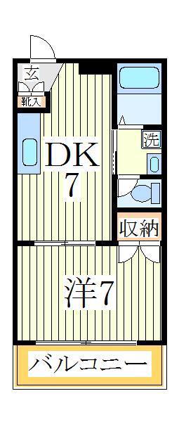 グランドール亜梨(1DK/1階)の間取り写真