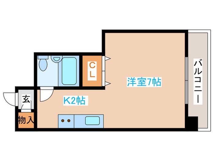 エクセルハイム円山(ワンルーム/3階)の間取り写真