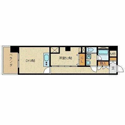 LA.PRYLE新横浜(1DK/3階)の間取り写真
