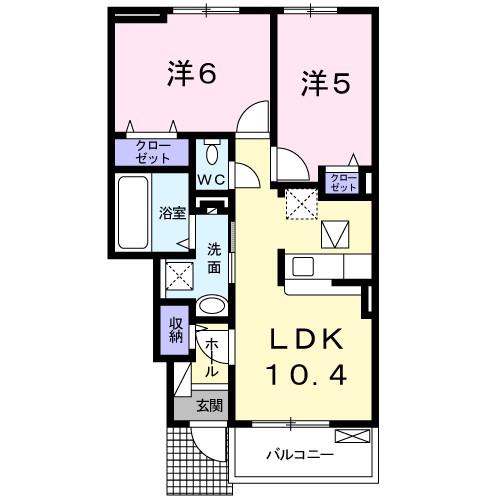 サフィール(2LDK/1階)の間取り写真