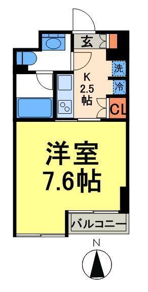 セリーズ門前仲町(1K/2階)の間取り写真