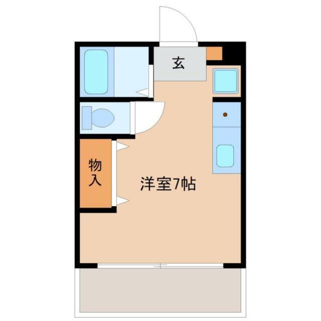 エステート田辺(ワンルーム/1階)の間取り写真