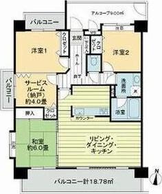 グランレイム甚目寺(3LDK/4階)の間取り写真