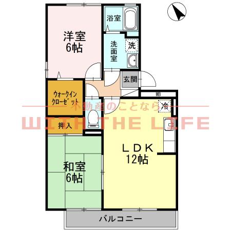 ペイサージュ上津(2LDK/2階)の間取り写真