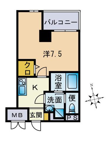 はれわたる大手門(1K/14階)の間取り写真