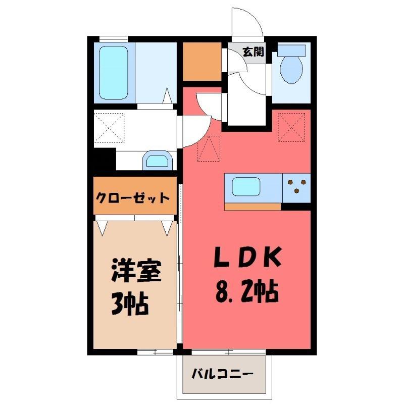 D-スタイル レジデンス(1LDK/1階)の間取り写真