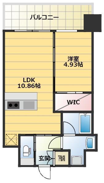 プレジオ天神橋ASIAN(1LDK/10階)の間取り写真