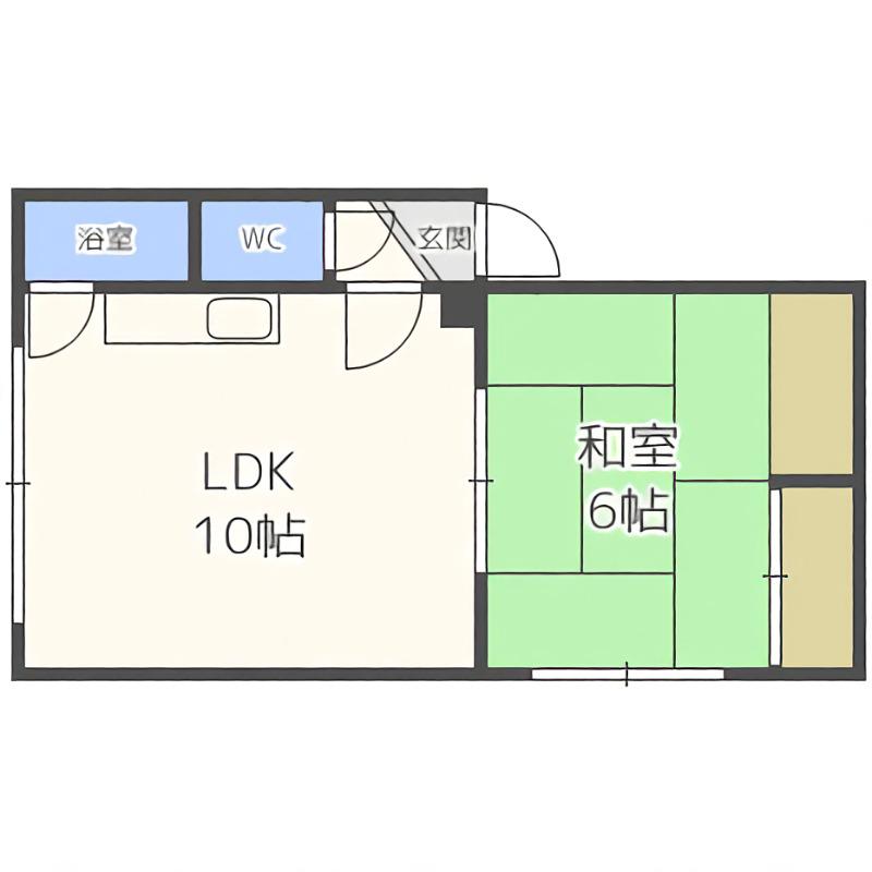 ハイツ山本(1LDK/2階)の間取り写真
