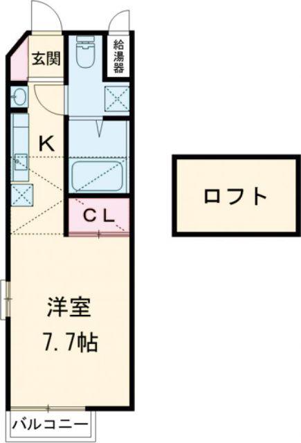 ブリックハイツ見川(ワンルーム/2階)の間取り写真