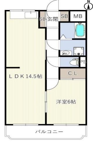 フェリス上柴(1LDK/3階)の間取り写真