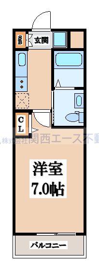 Mプラザ小阪駅前(1K/9階)の間取り写真