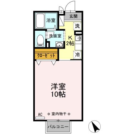 HOM・1(1K/1階)の間取り写真