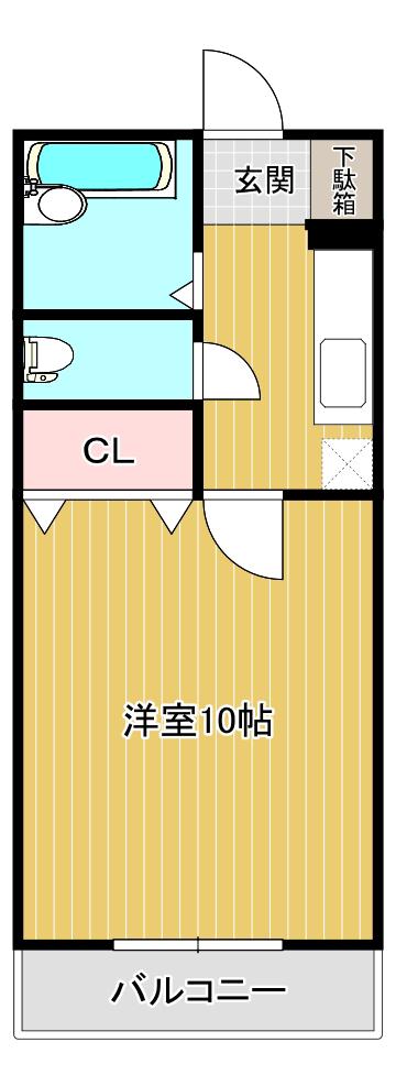 FT1038(1K/1階)の間取り写真