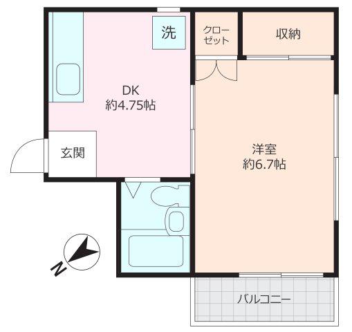 KOB8(1DK/5階)の間取り写真