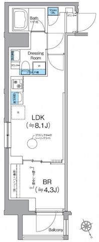 クレヴィアリグゼ日暮里根岸(1LDK/6階)