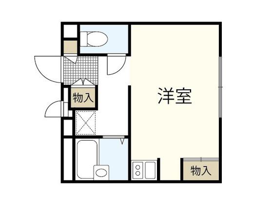 レオパレスジュネスEBA(ワンルーム/2階)の間取り写真