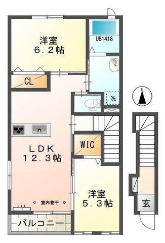 KITSILANO(2LDK/2階)の間取り写真