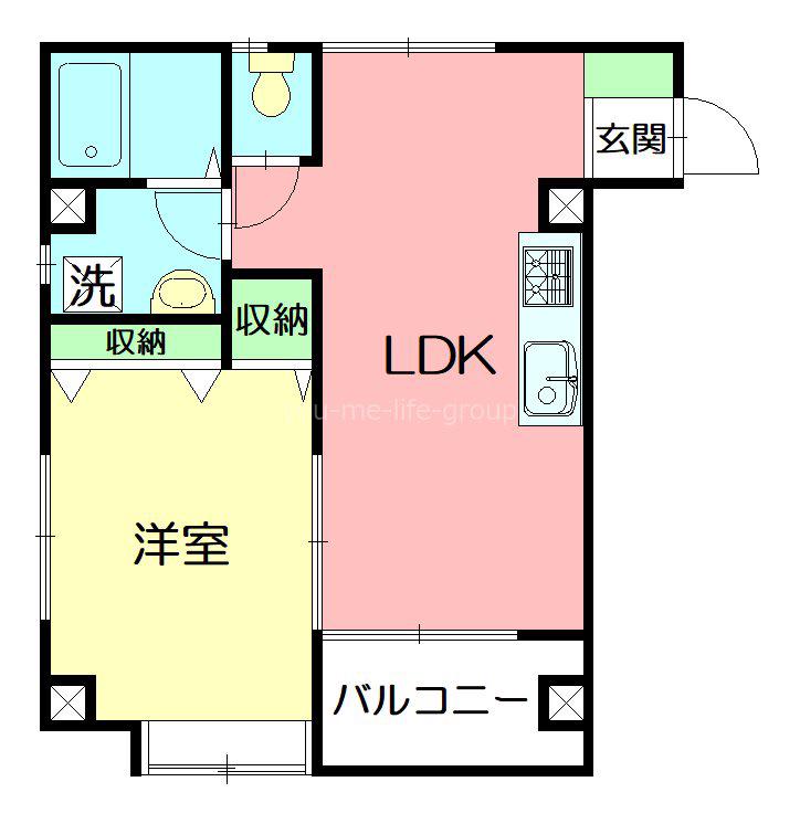 中川ビル(1LDK/4階)の間取り写真