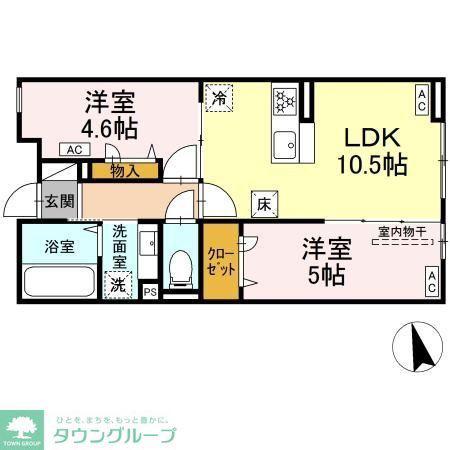 グラナーデ祖師谷(2LDK/3階)の間取り写真