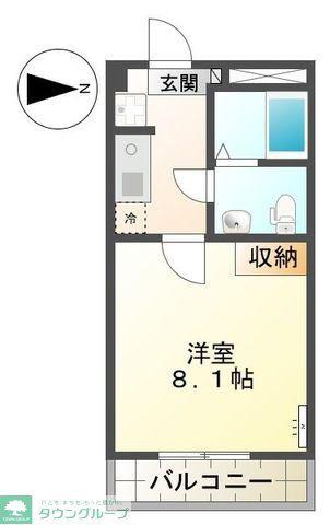 ビオス北朝霞(1K/3階)の間取り写真