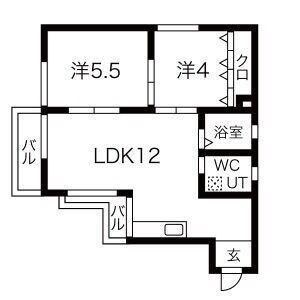 マンションオックス(2LDK/2階)の間取り写真