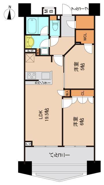クレアトール両国(2LDK/7階)の間取り写真