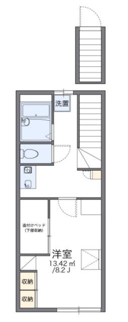 レオパレス咲樹(1K/2階)の間取り写真