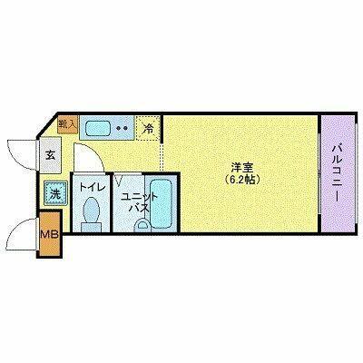 スチューデントハイツ代々木上原(1K/1階)の間取り写真