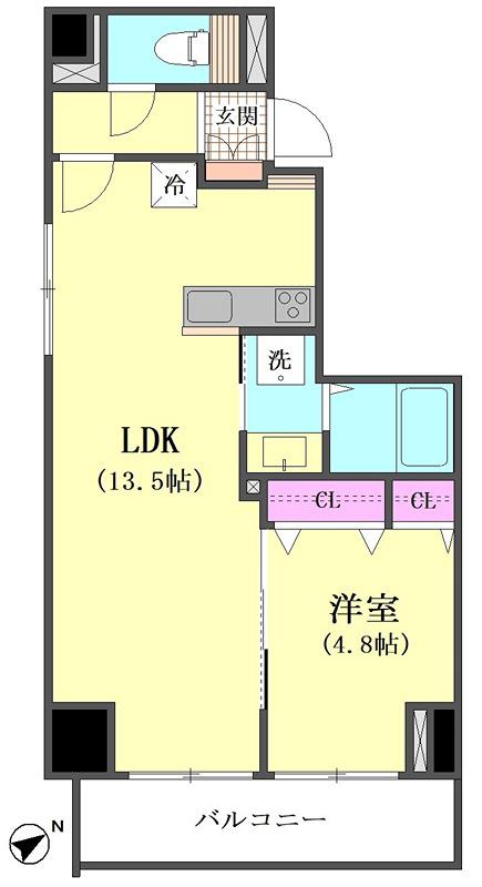 ライズ大森(1LDK/3階)の間取り写真