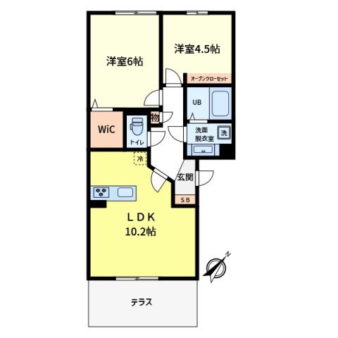 KLUSE N(2LDK/1階)の間取り写真