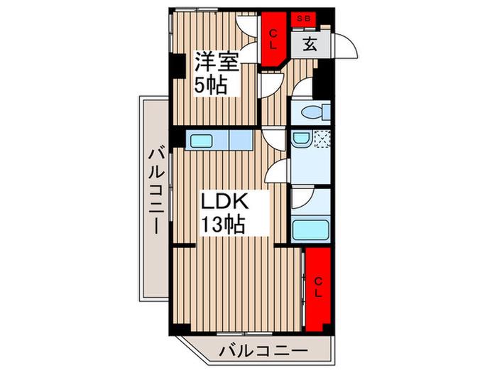 ひょうどうプラザ(1LDK/3階)の間取り写真