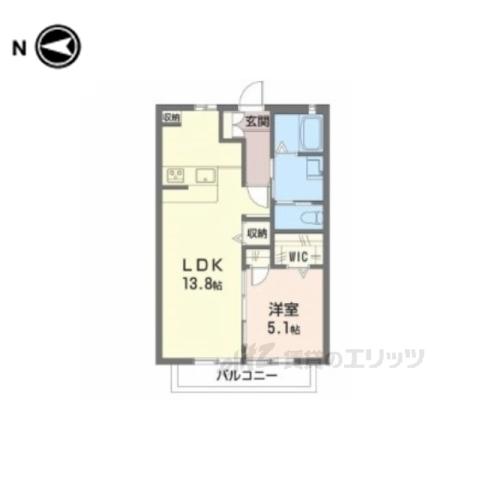 ディアスリハチ(1LDK/2階)の間取り写真