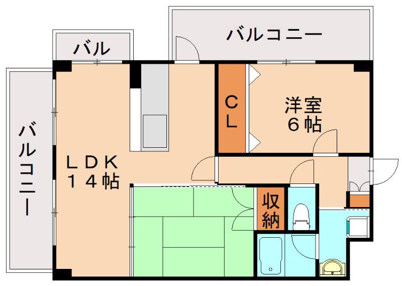 フォレストヴィラ別所町(2LDK/2階)の間取り写真