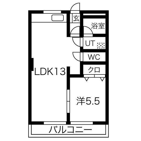 シティパルスギモトI(1LDK/3階)の間取り写真