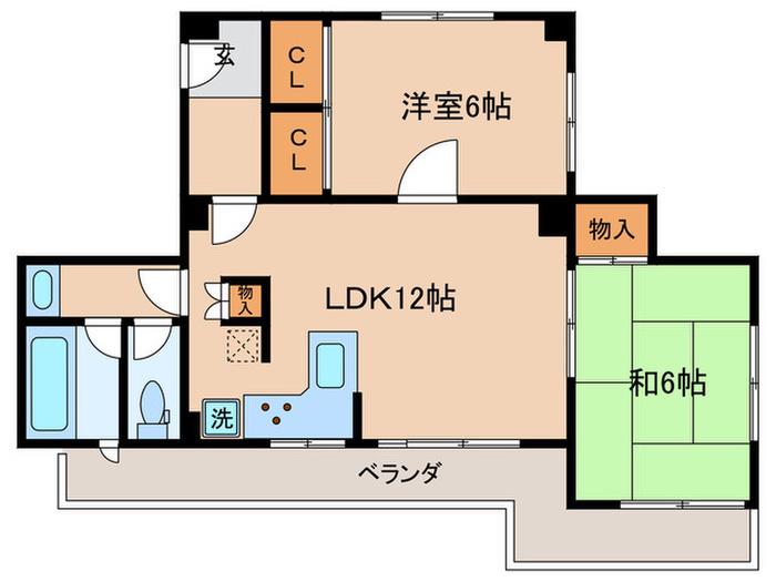 南禅寺荘(2LDK/4階)の間取り写真