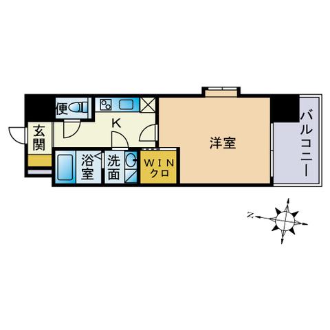 CAVANA TENJIN MINAMI(1K/7階)の間取り写真