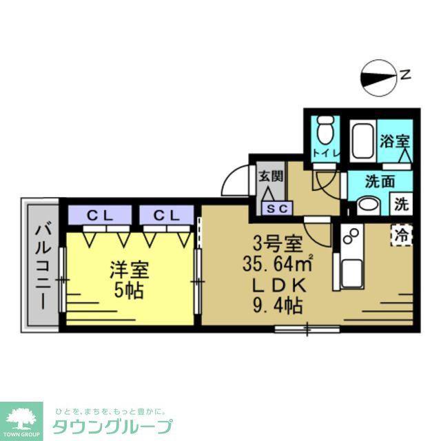 フェニックス南流山(1LDK/1階)の間取り写真
