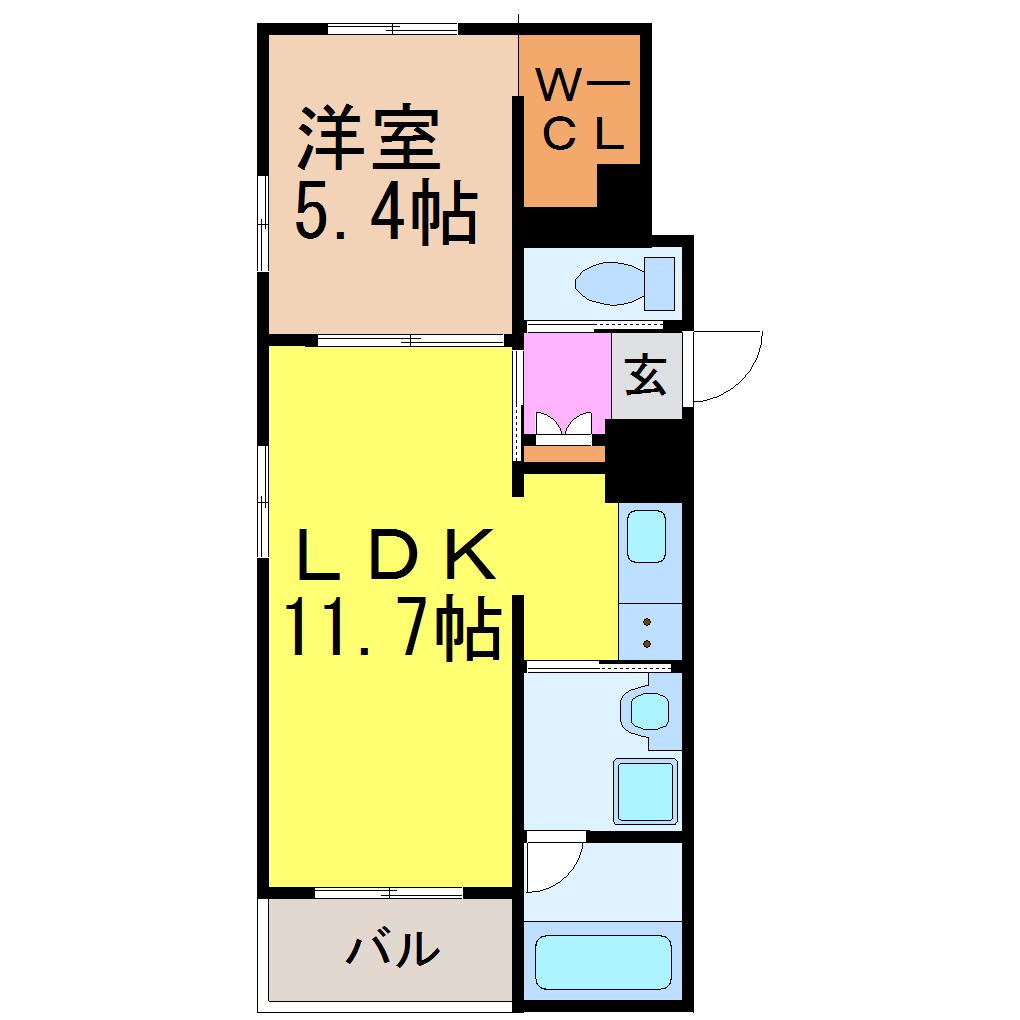 G.MIZUHO(1LDK/3階)の間取り写真