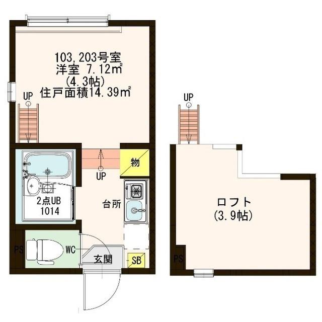 アイランド東武練馬(1K/1階)の間取り写真