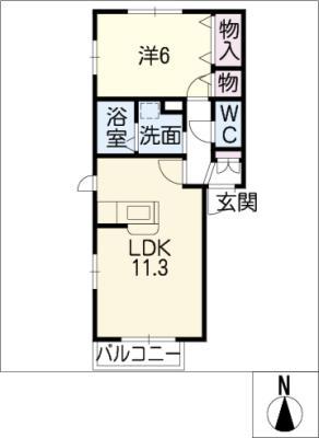 メゾン・ド・タマミズ(1LDK/1階)の間取り写真