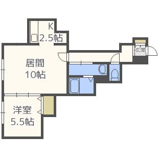 レストヒルズ菊水(1LDK/3階)の間取り写真