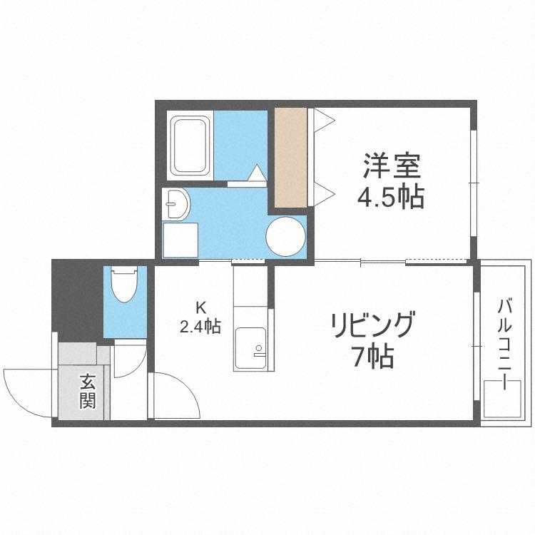 ル・ファールN17(2LDK/4階)の間取り写真