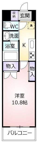 クロワサンス(1K/5階)の間取り写真