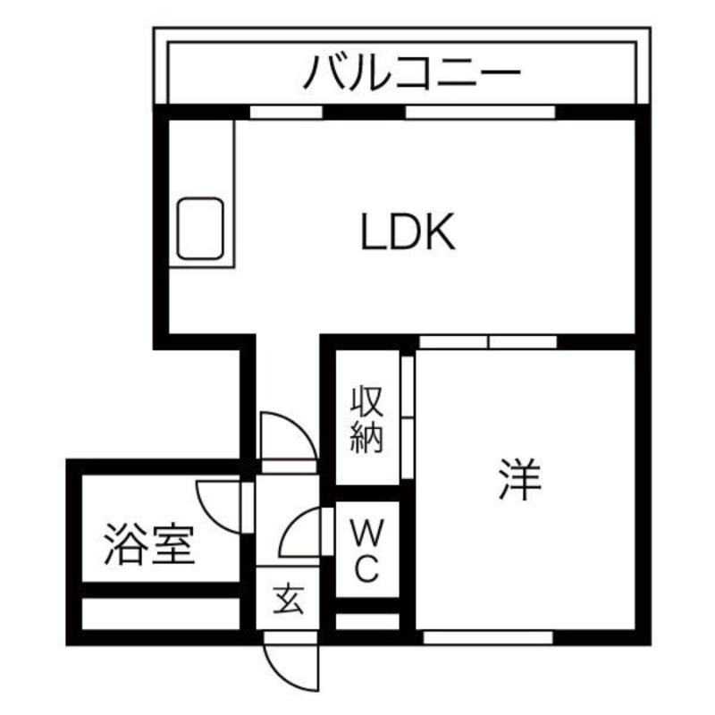 レインボーKAZU(1LDK/1階)の間取り写真