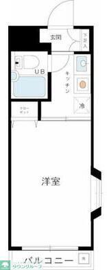 ハイタウン川崎第2(1K/2階)の間取り写真