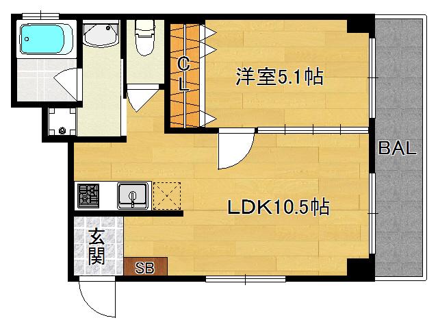EKOLU(1LDK/3階)の間取り写真
