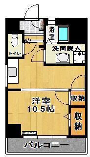 定功ビル(ワンルーム/5階)の間取り写真